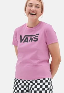 Vans FLYING V CREW TEE - T-Shirt Print - Medium Pink