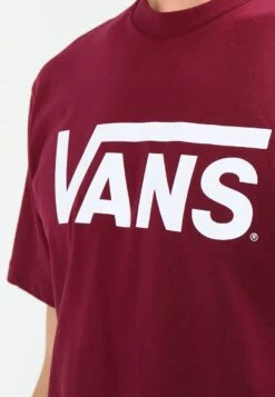 Vans CLASSIC - T-Shirt Print - Burgundy/white -Vans 373ec50f65274fd8b18192c4734ec154