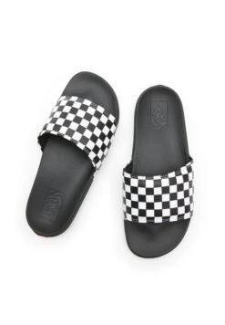 Vans LA COSTA SLIDE-ON UNISEX - Badesandale - (checkerboard) True White/black -Vans 3bc1be8637184bd7adfb868dd7f8eb0d