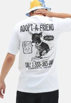 Vans ADOPTED A FRIEND SS TEE - T-Shirt Print - White