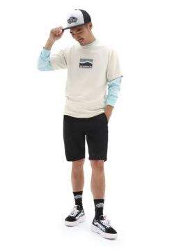 Vans CENTER SIDESTRIPE SS TEE - T-Shirt Print - White