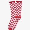 Vans CHECKERBOARD CREW II - Socken - Red-white Check