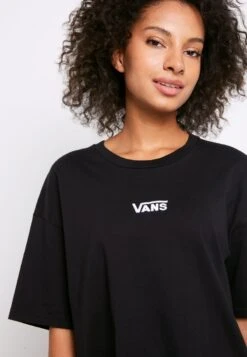 Vans WM CENTER VEE TEE - Jerseykleid - Black -Vans 7bbd35eb205142878ac84ea102290da8
