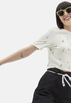 Vans MICRO DITSY CROP CREW - T-Shirt Print - White -Vans 7f2ef3906ea043368cdc1880569972c3