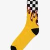 Vans MN FLAME CHECK CREW (9.5-13, 1PK) - Socken - Black-white Check-flame
