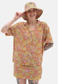 Vans RESORT FLORAL SS - Hemdbluse - Medium Orange -Vans c23c6da9a171419a811689d7b3792235 2