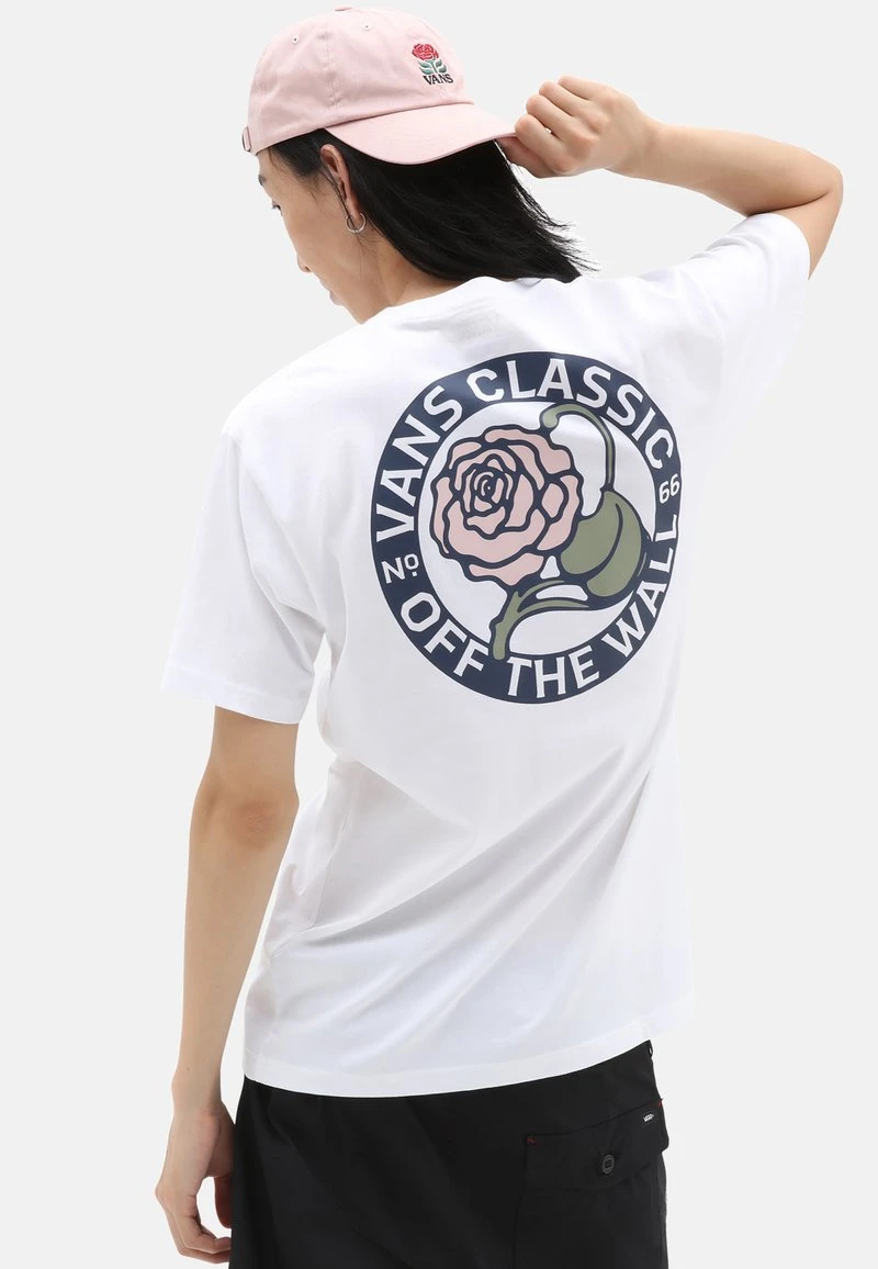 Vans TRIED AND TRUE ROSE SS TEE - T-Shirt Print - White 1 Vans TRIED AND TRUE ROSE SS TEE - T-Shirt Print - White