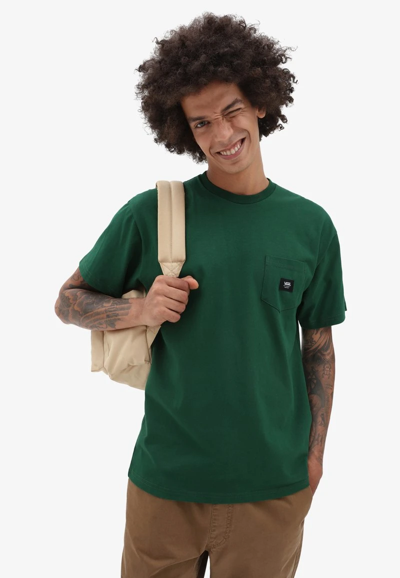 Vans WOVEN PATCH POCKET M - T-Shirt Basic - Dark Green 1 Vans WOVEN PATCH POCKET M - T-Shirt Basic - Dark Green